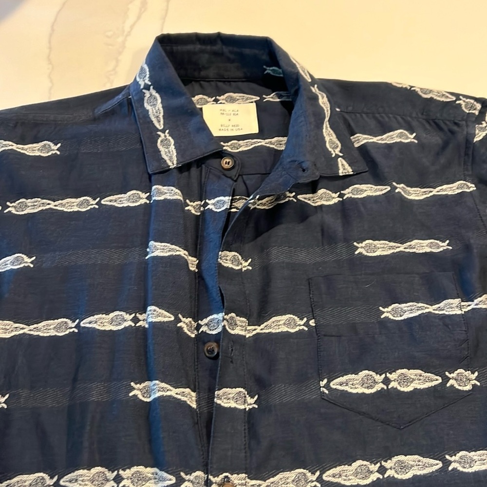 Billy Reid rare, men’s button down, navy blue